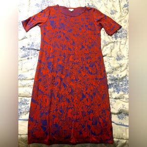 XL LulaRoe orange and blue tube dress